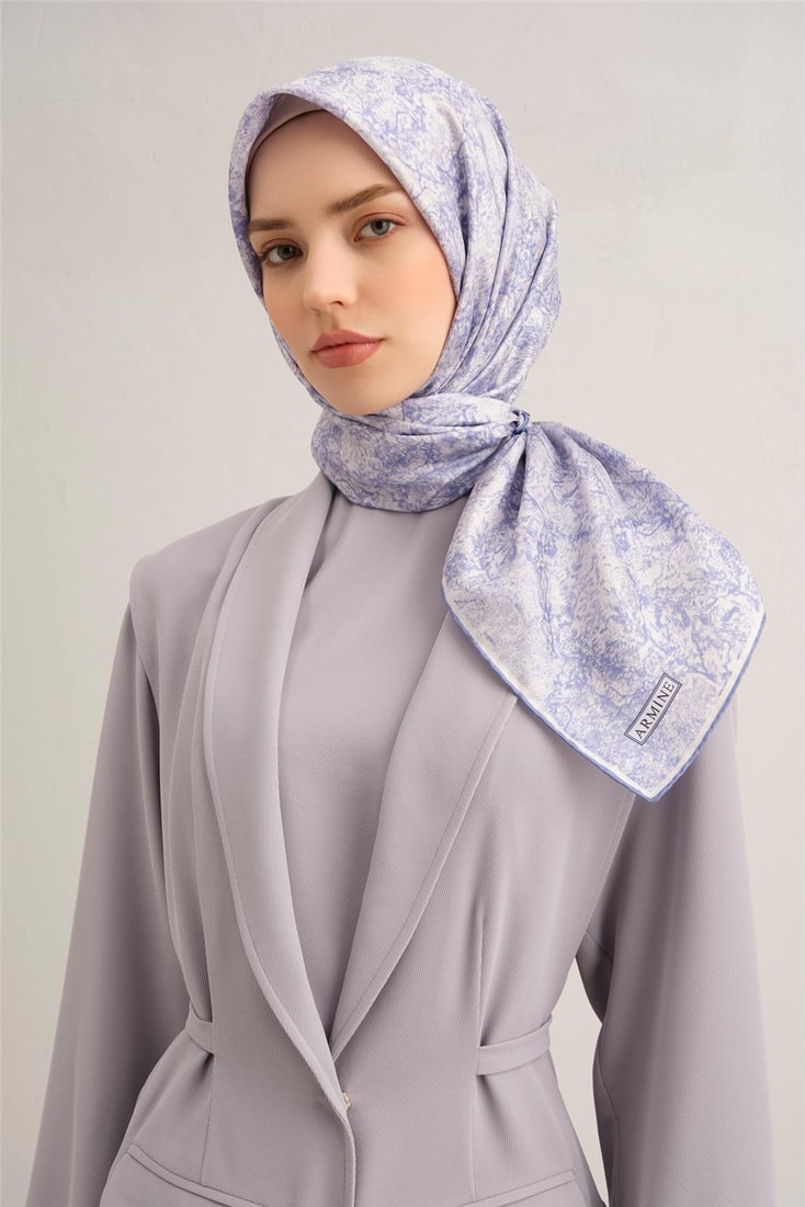 Armine Soyut Desenli Saf İpek Sura Eşarp 9311D 06 