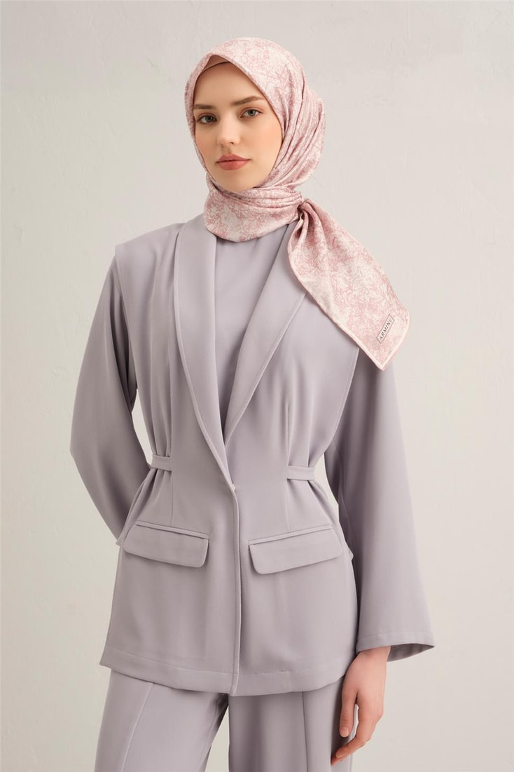 Armine Soyut Desenli Saf İpek Sura Eşarp 9311D 86 