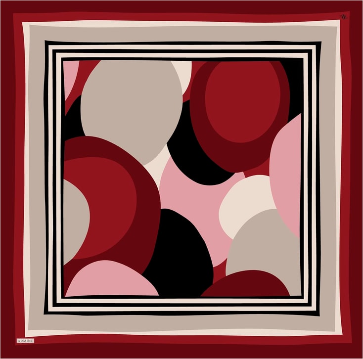 Armine Geometrik Desenli Saf İpek Sura Eşarp 9313D 07 