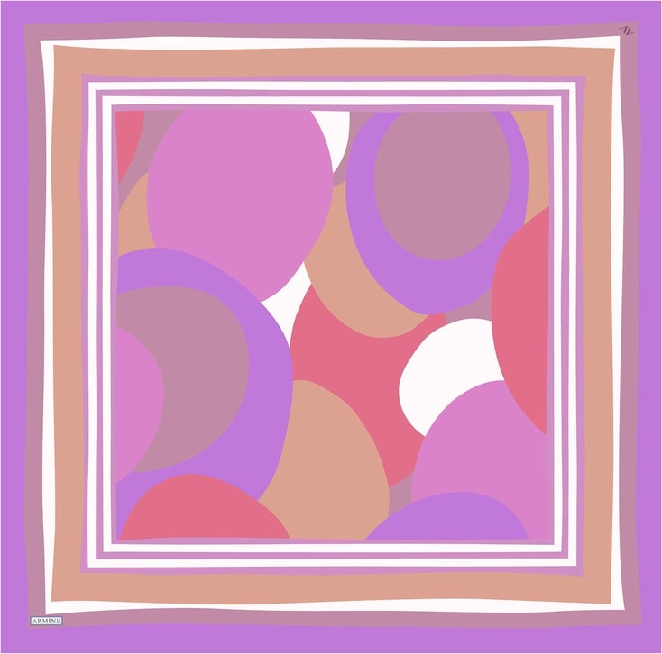 Armine Geometrik Desenli Saf İpek Sura Eşarp 9313D 57 