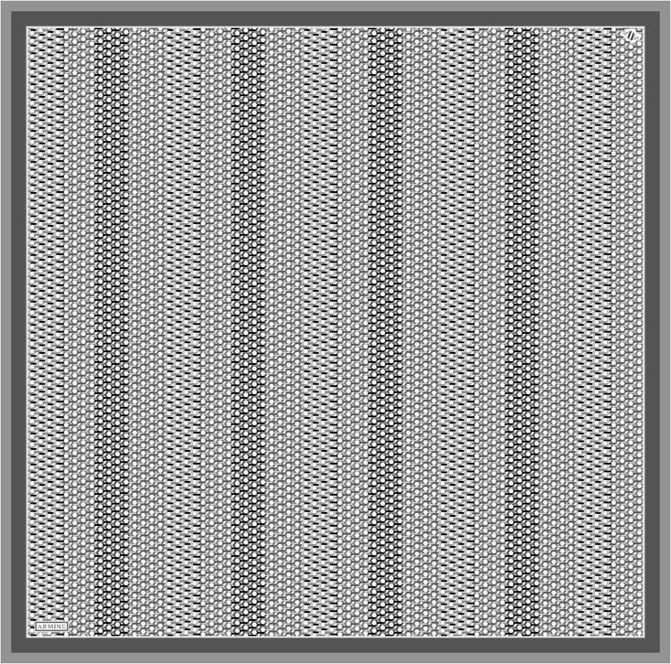 Armine Klasik Desenli Saf İpek Twill Eşarp 9319D 08 