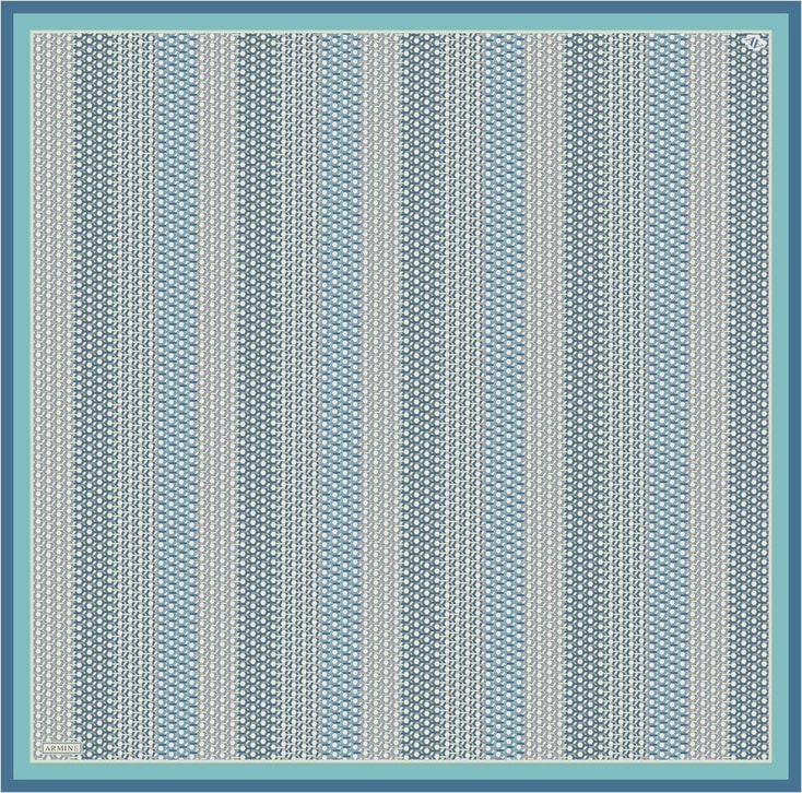 Armine Klasik Desenli Saf İpek Twill Eşarp 9319D 50