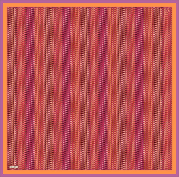 Armine Klasik Desenli Saf İpek Twill Eşarp 9319D 54 