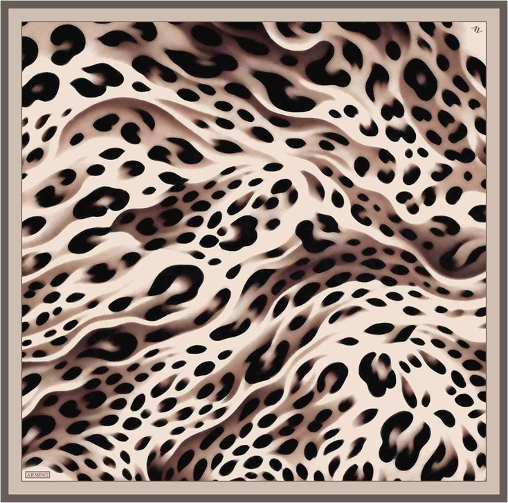 Armine Leopar Desenli Saf İpek Sura Eşarp 9320D 31
