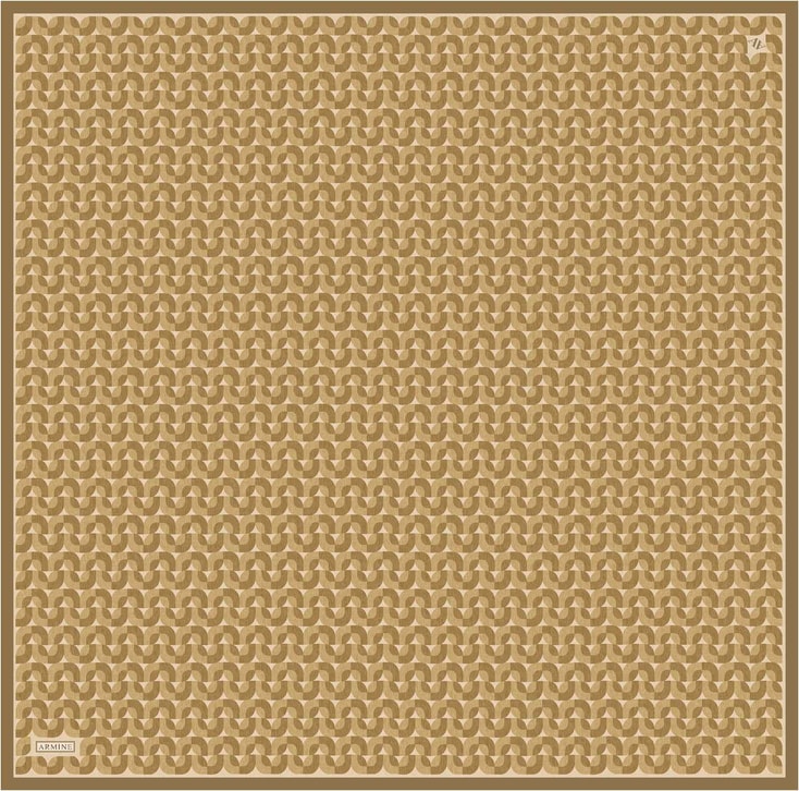 Armine Klasik Desenli Saf İpek Twill Eşarp 9321D 07 