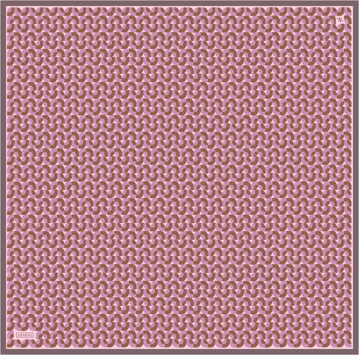 Armine Klasik Desenli Saf İpek Twill Eşarp 9321D 31 