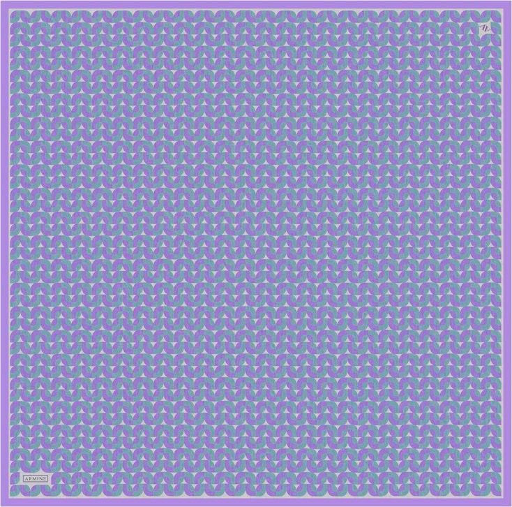 Armine Klasik Desenli Saf İpek Twill Eşarp 9321D 32