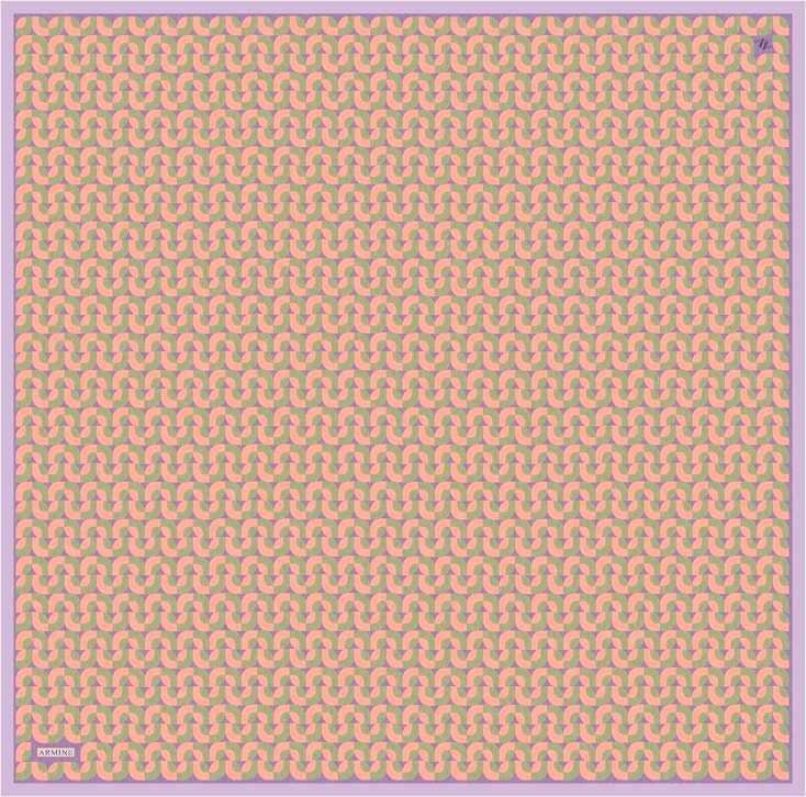 Armine Klasik Desenli Saf İpek Twill Eşarp 9321D 33 
