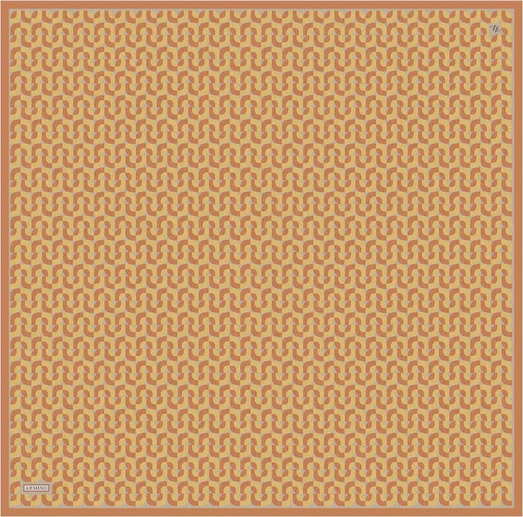 Armine Klasik Desenli Saf İpek Twill Eşarp 9321D 51 