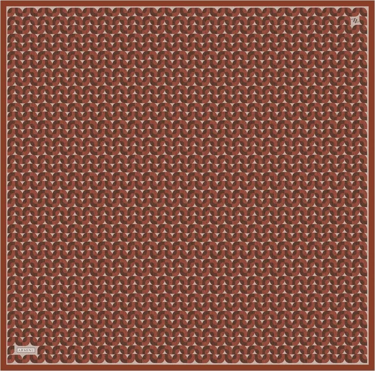 Armine Klasik Desenli Saf İpek Twill Eşarp 9321D 84