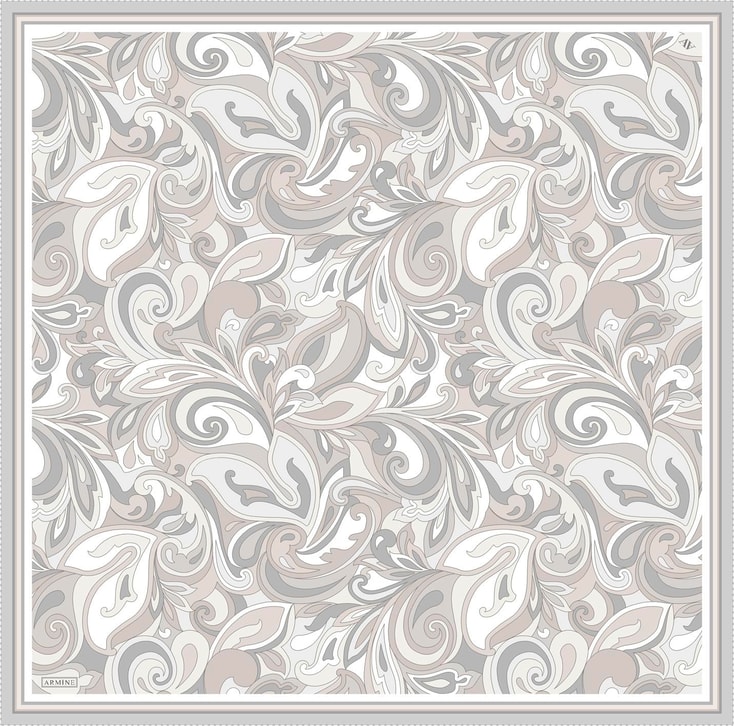 Armine Etnik Desenli Saf İpek Sura Eşarp 9323D 82