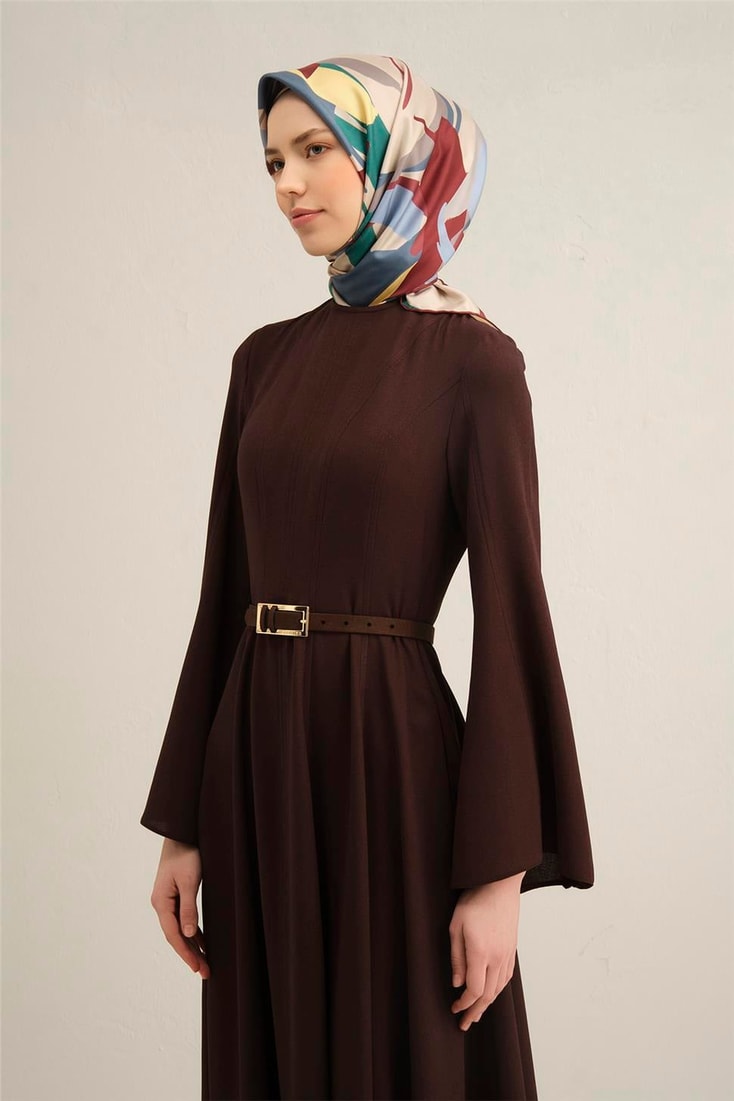 Armine Soyut Desenli Saf İpek Twill Eşarp 9328D 50