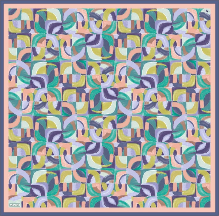 Armine Geometrik Desenli Saf İpek Sura Eşarp 9329D 05 