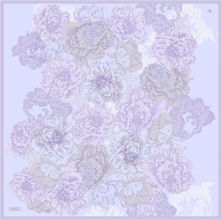 Armine Çiçek Desenli Saf İpek Sura Eşarp 9330D 82 