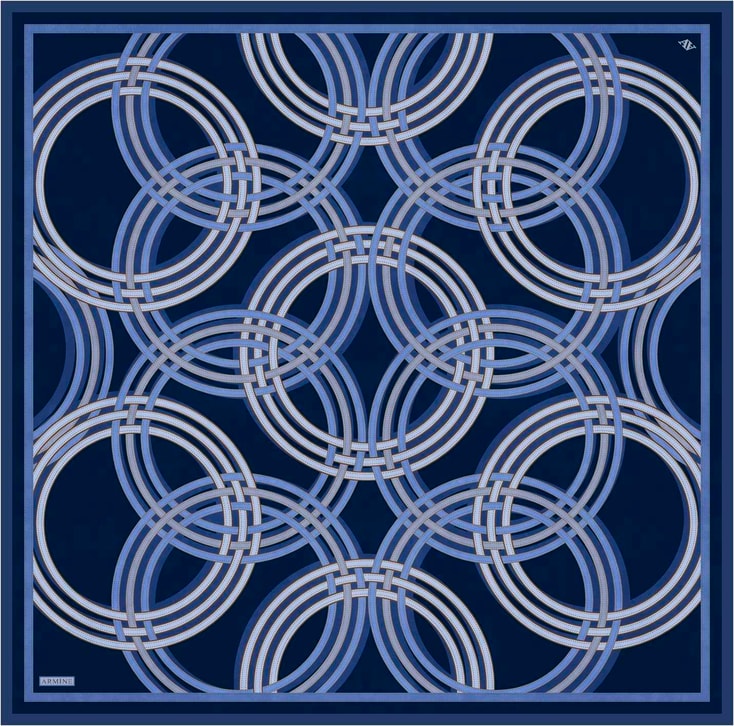 Armine Klasik Desenli Saf İpek Twill Eşarp 9333D 08 