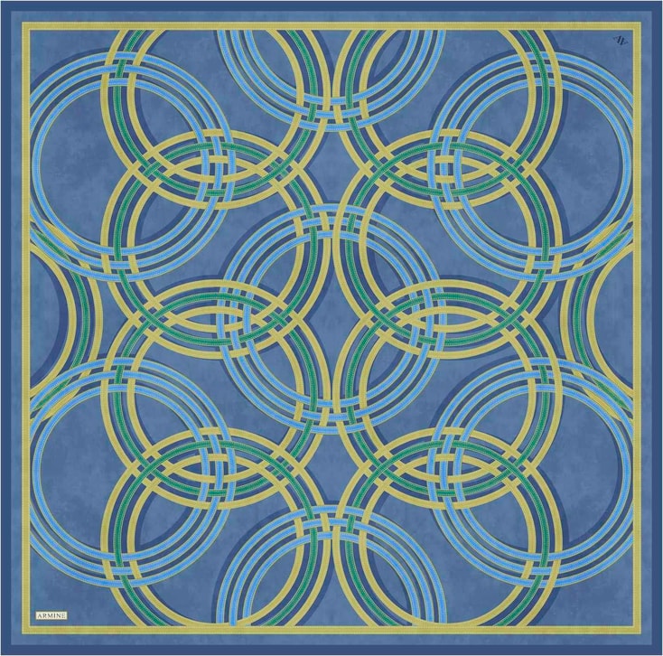 Armine Klasik Desenli Saf İpek Twill Eşarp 9333D 80 