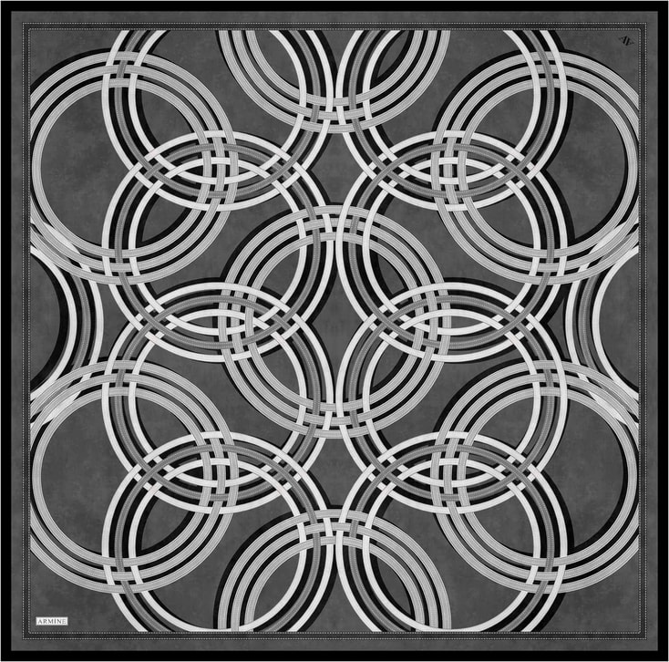 Armine Klasik Desenli Saf İpek Twill Eşarp 9333D 85