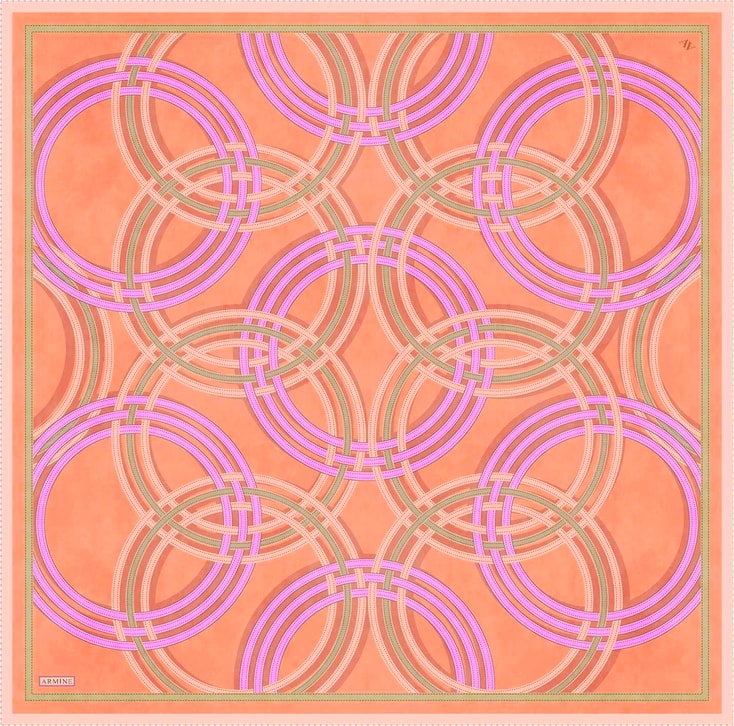 Armine Klasik Desenli Saf İpek Sura Eşarp 9333D 31 