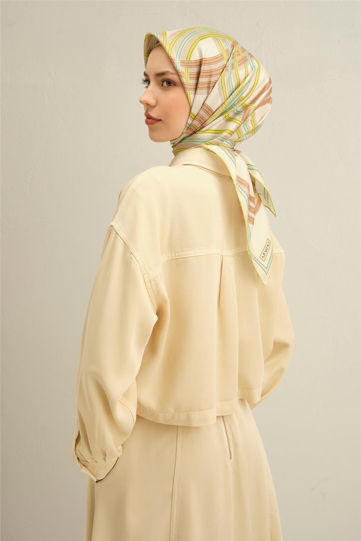 Armine Klasik Desenli Saf İpek Sura Eşarp 9333D 33 