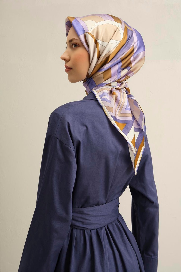 Armine Çiçek Desenli Saf İpek Sura Eşarp 9336 34