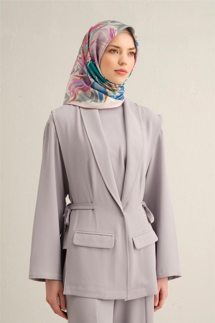 Armine Çiçek Desenli Saf İpek Sura Eşarp 9337D 06 