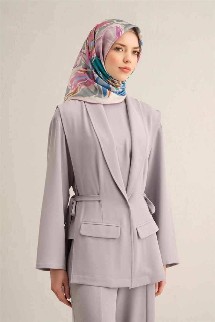 Armine Çiçek Desenli Saf İpek Sura Eşarp 9337D 06 