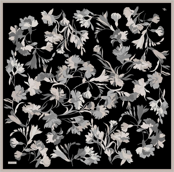 Armine Desenli Saf İpek Twill Eşarp 9342- 84