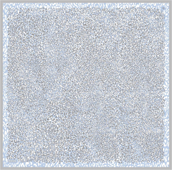 Armine Leopar Desenli Saf İpek Twill Eşarp 9352D 04