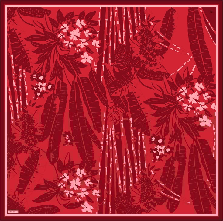 Armine Çiçek Desenli Saf İpek Sura Eşarp 9353D 34