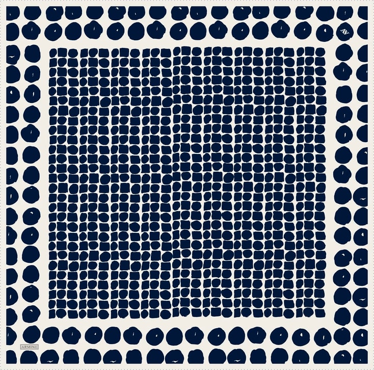Armine Geometrik Desenli Saf İpek Twill Eşarp 9354D 81