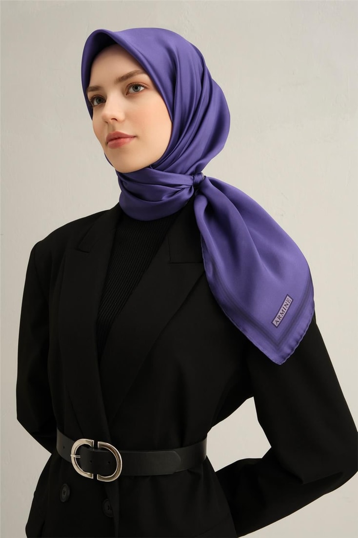 Armine Klasik Desenli Saf İpek Sura Eşarp 9356D 55