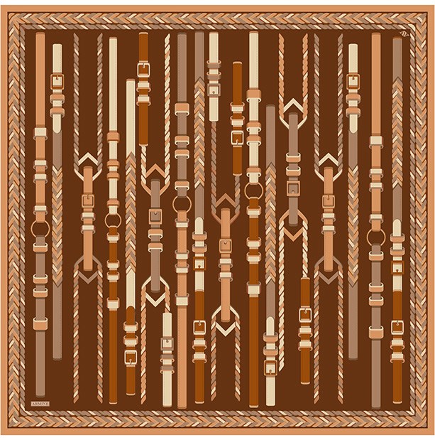 Armine Jakarlı İpek Eşarp 9607D 02 