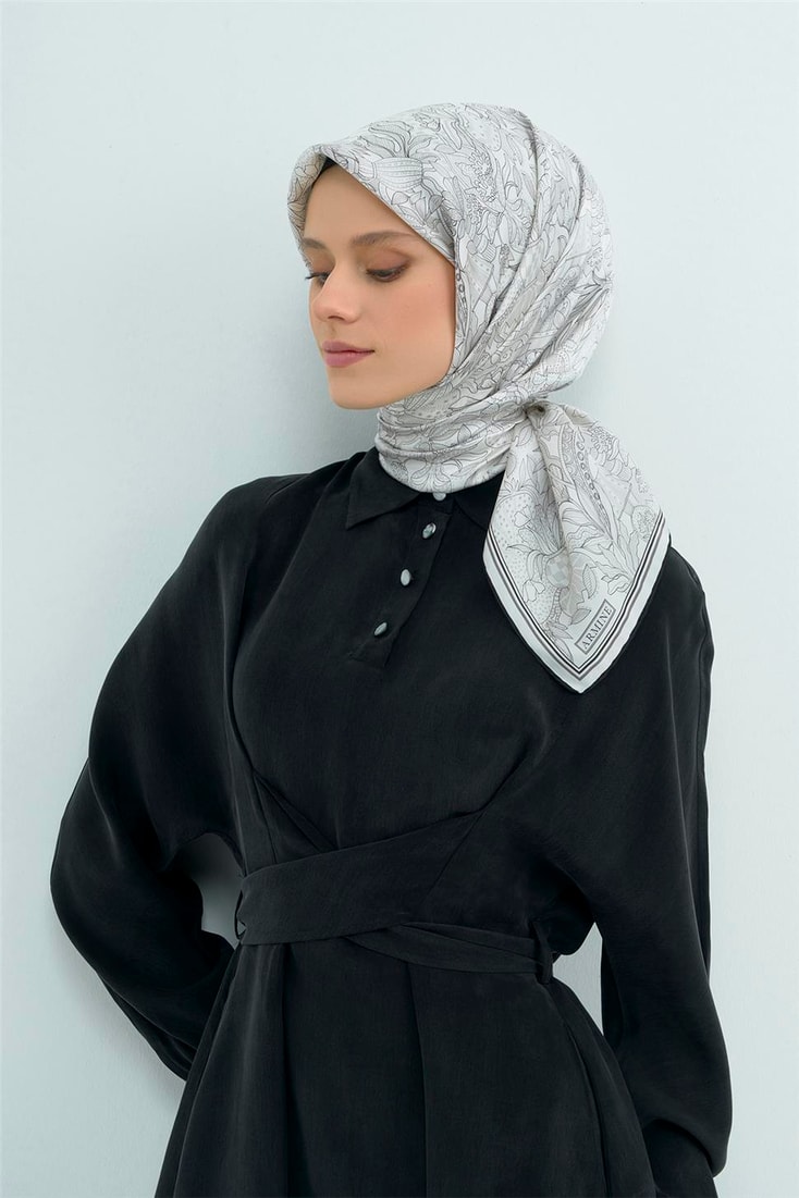 Armine  Saf İpek Twill Eşarp 9508D 01