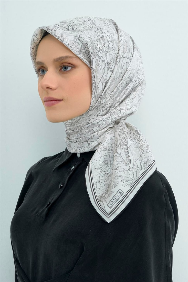 Armine  Saf İpek Twill Eşarp 9508D 01