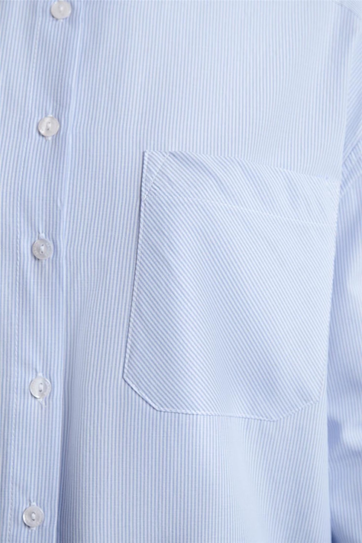 Armine Çizgili Gömlek Ort3440 Mavi