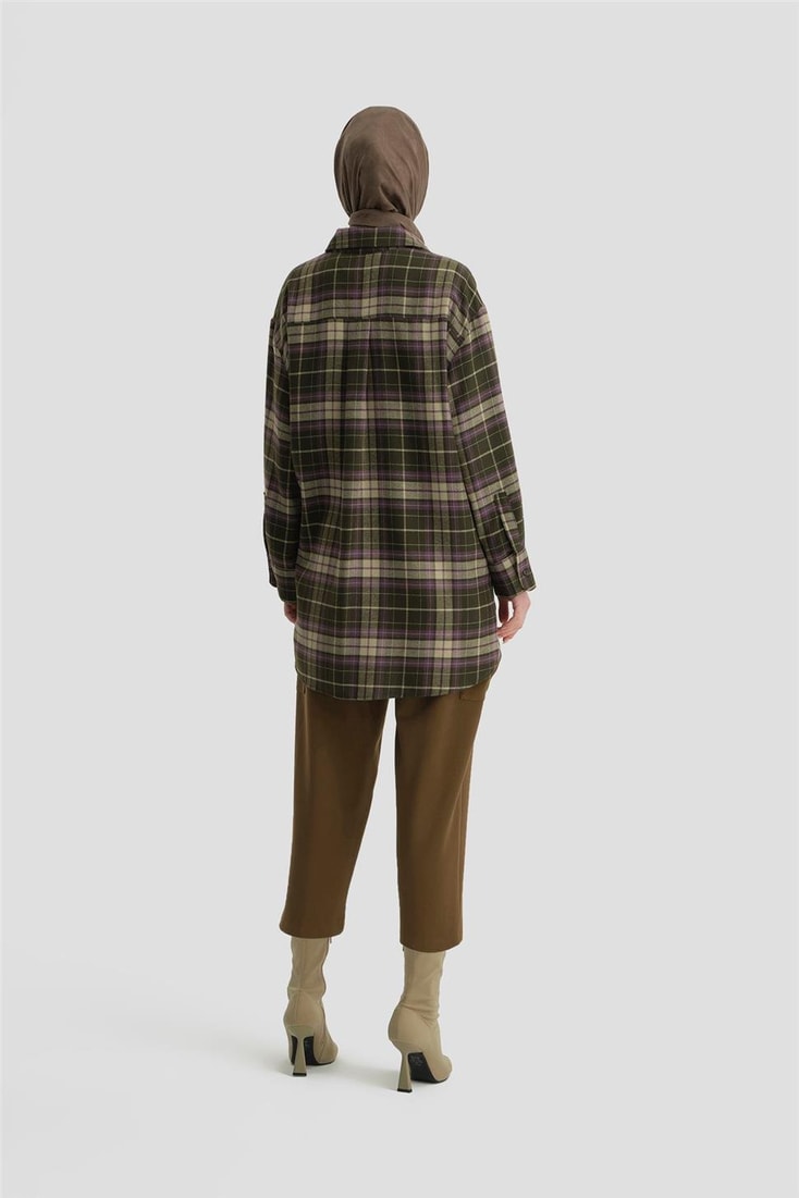 Armine Kapaklı Cepli Oduncu Gömlek ORT3637 Haki