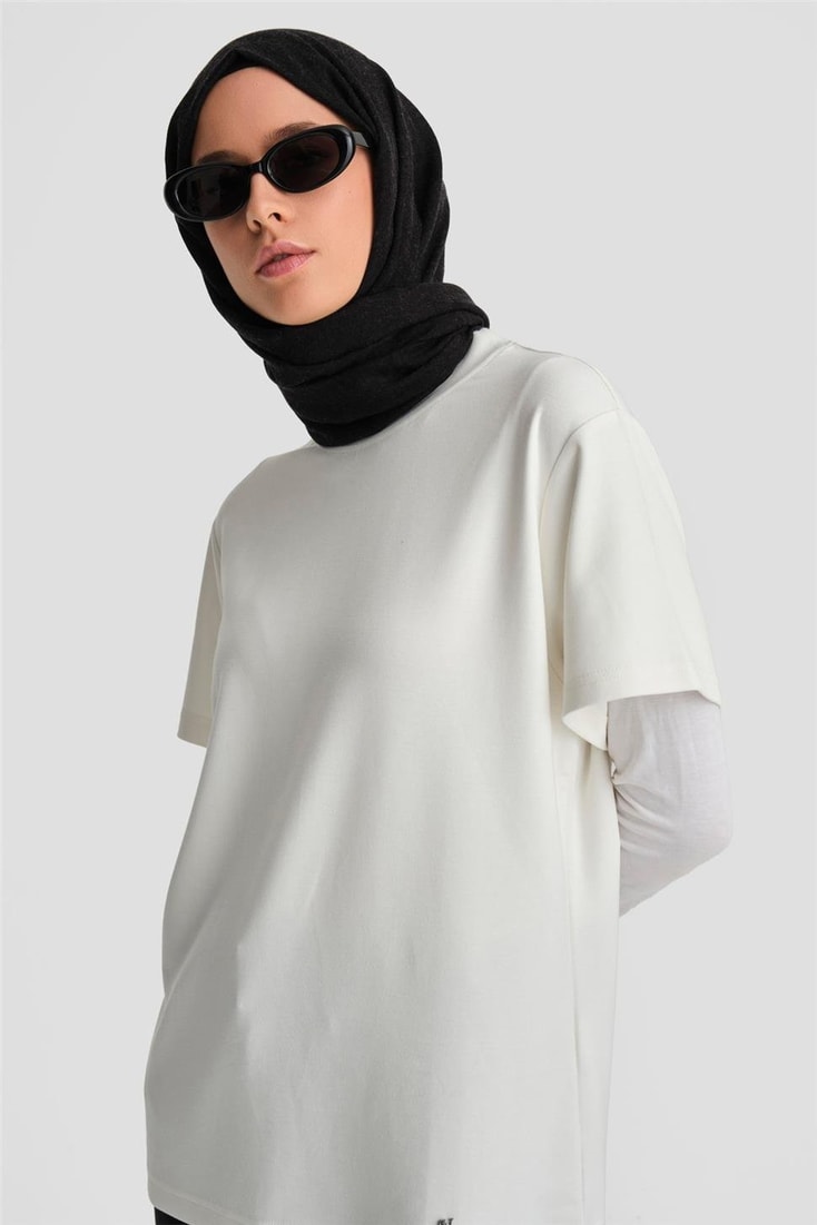 Armine Tişört Ortd9033 Ekru