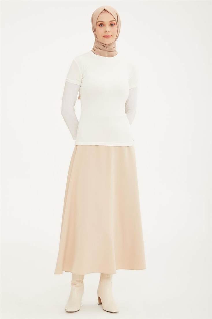 Armine Kısa Kol Badi 21Kd9037 Ekru