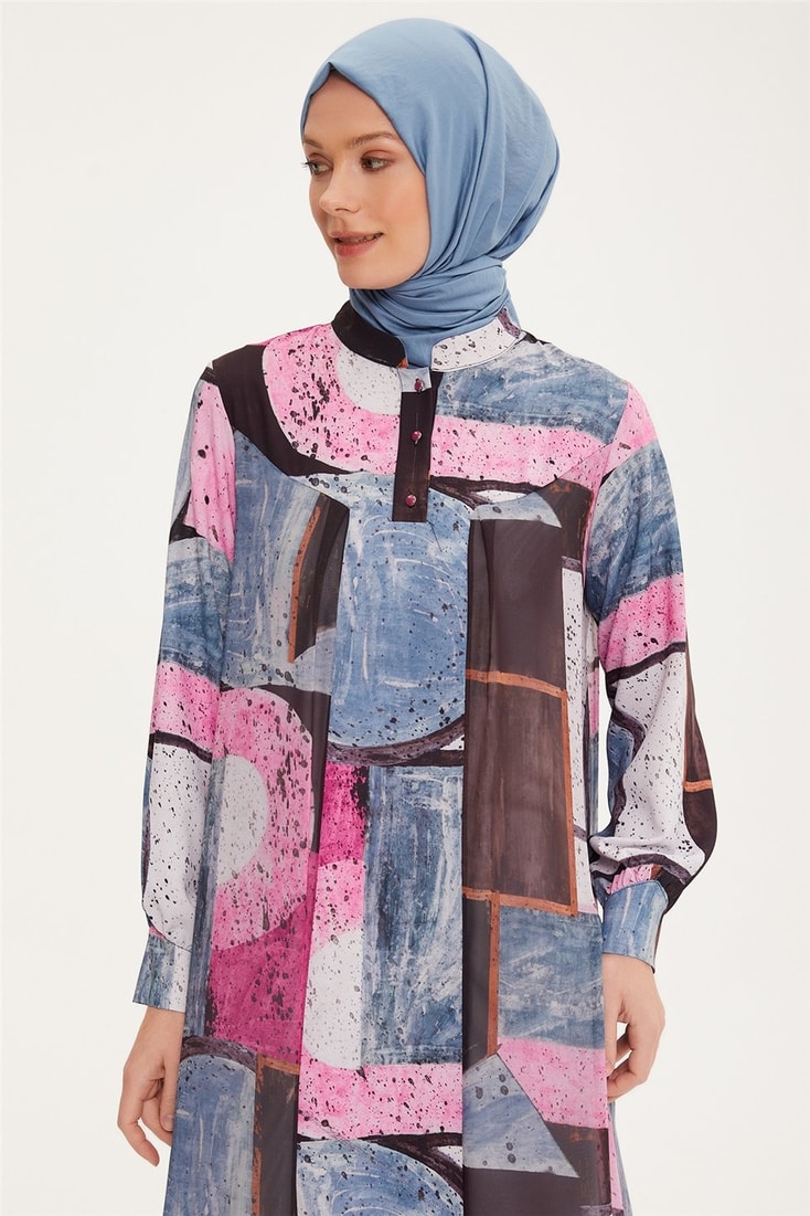 Armine Şifon Garnili Empirme Elbise 22K9537 Orkide