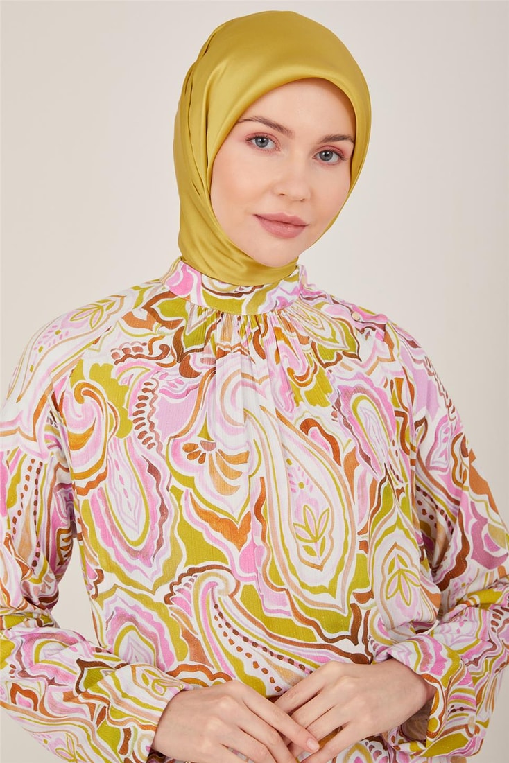 Armine Sim Detaylı Viskon Elbise 23Y9638 Pembe