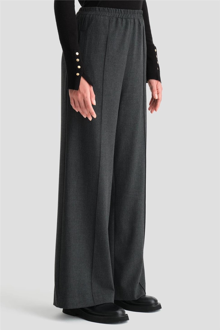 Armine Beli Lastikli Palazzo Pantolon 25K2703 Antrasit