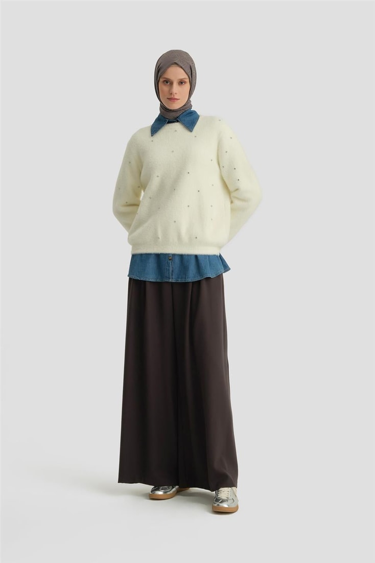 Armine Pileli Pantolon Etek 25K2709 Antrasit