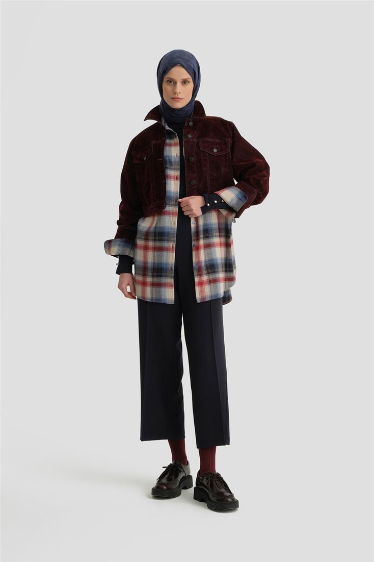 Armine Beli Apoletli Palazzo Pantolon 24KH2722 Lacivert