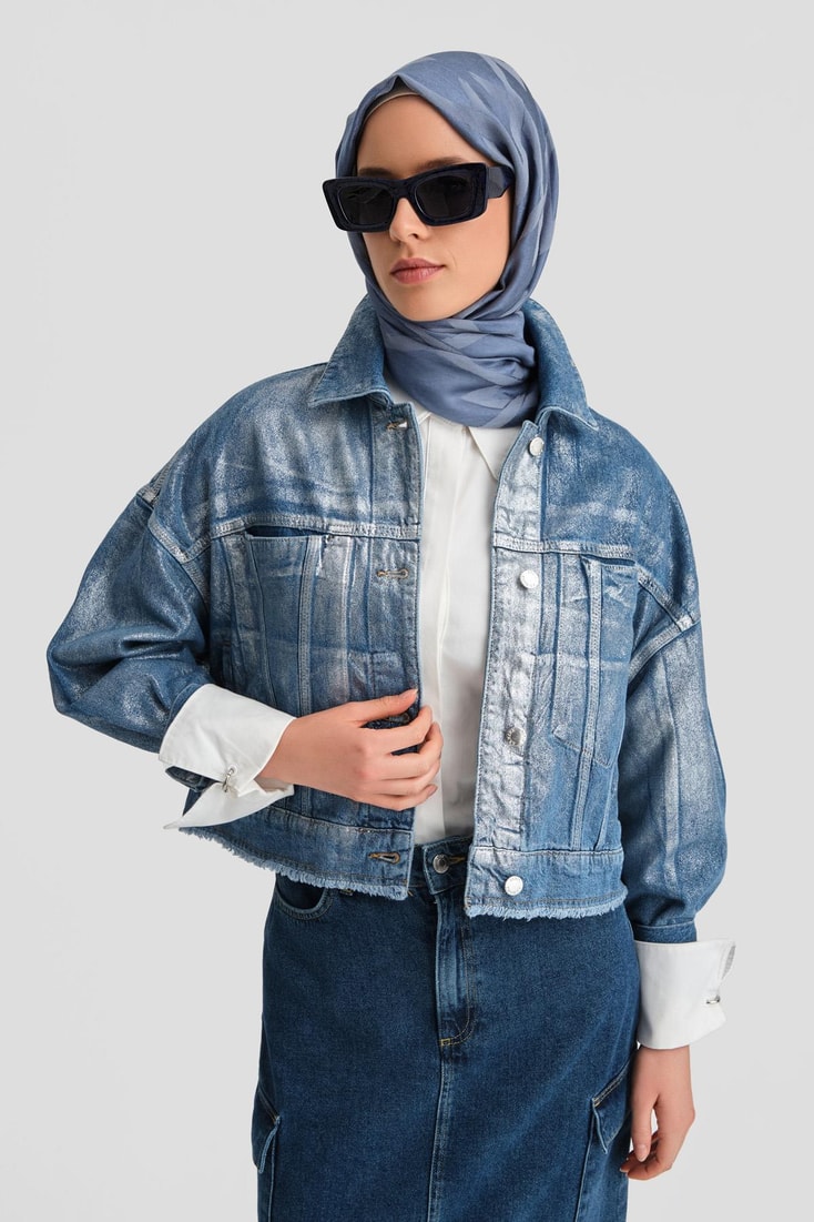 Armine Denim Ceket 24Kd3413 Açık Mavi 