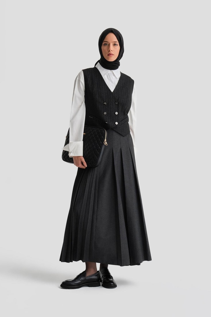 Armine Sim Dokuku Yelek 25K4208 Siyah