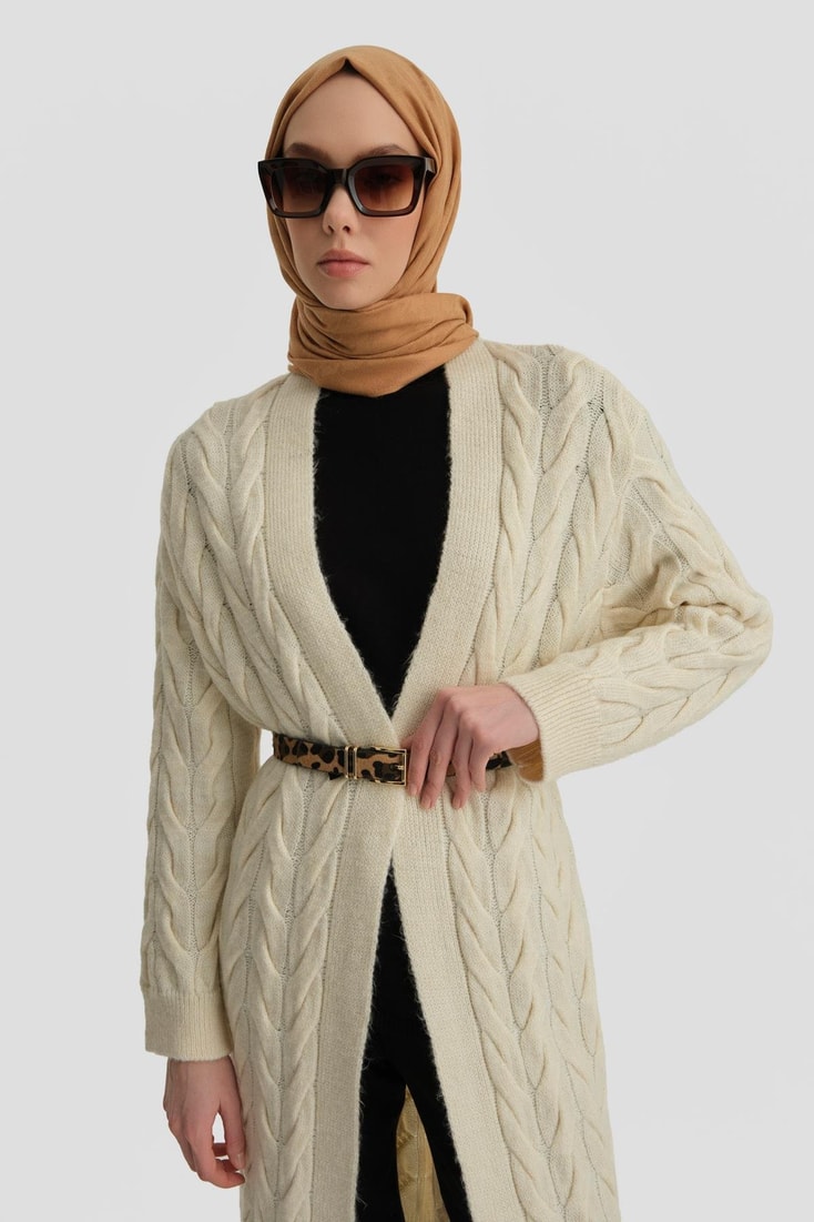 Armine Uzun Triko Hırka 25KD4209 Aytaşı