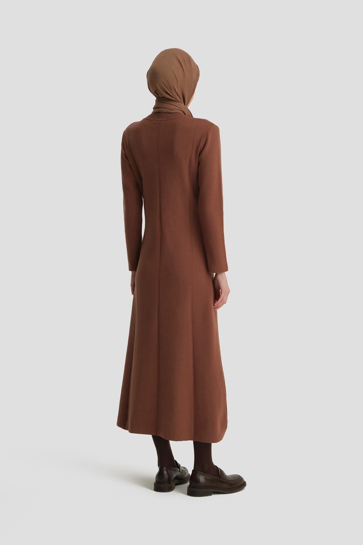 Armine Uzun Kol Triko Elbise 24KD4217 Acı Kahve 