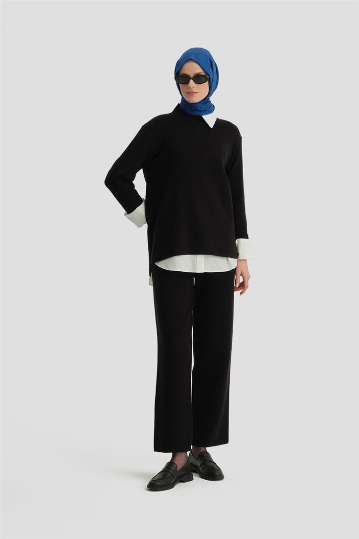 Armine Pantolonlu Triko Takım 24KD4219 Siyah