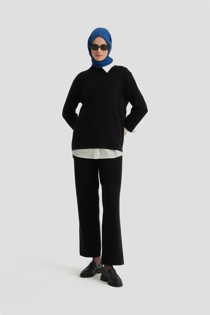 Armine Pantolonlu Triko Takım 24KD4219 Siyah