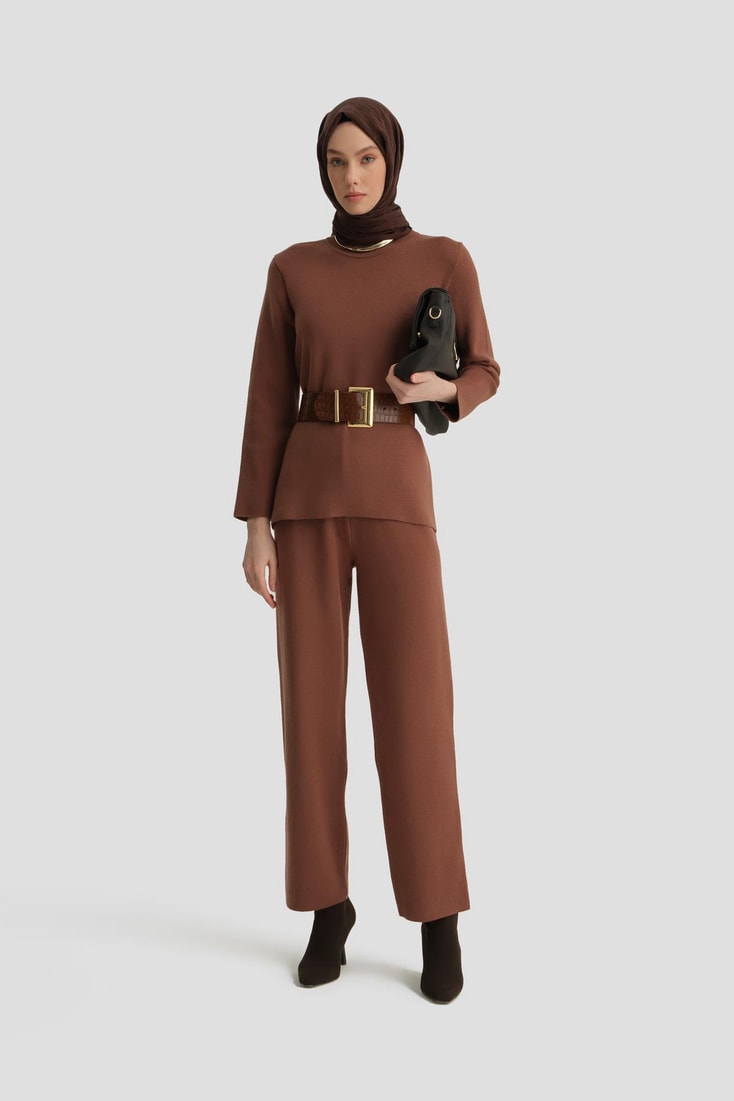 Armine Pantolonlu Triko Takım 24KD4219 Acı Kahve 